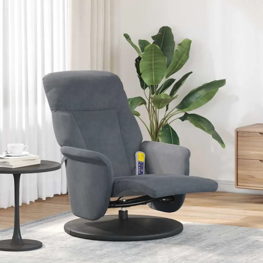 vidaXL Silla de masajes reclinable 91 x 71 x 105 cm Gris oscuro Hot