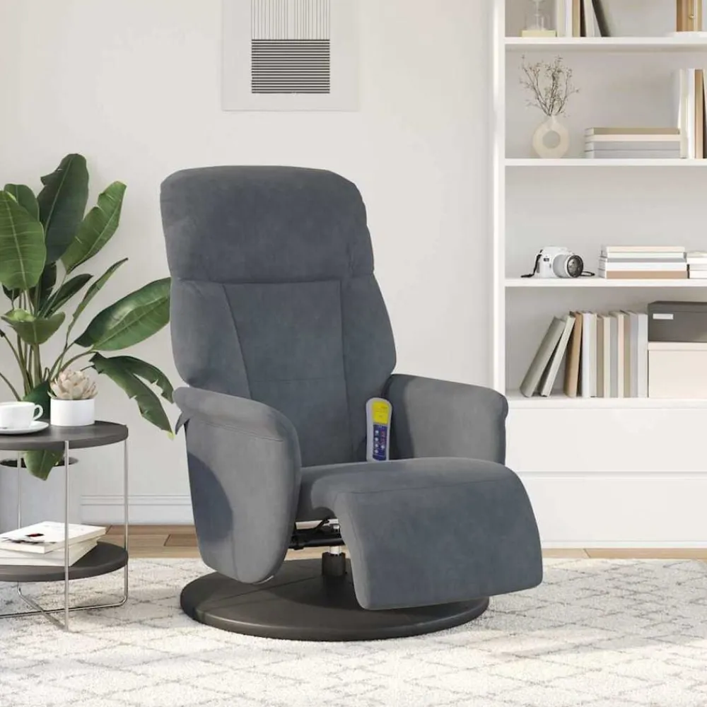 vidaXL Silla de masajes reclinable 91 x 71 x 105 cm Gris oscuro Hot