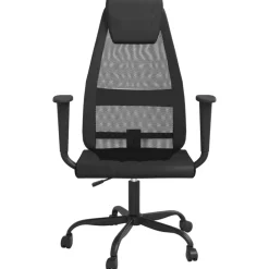 vidaXL Silla de oficina altura ajustable tela malla y cuero PE Negro Best