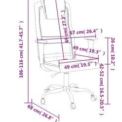 vidaXL Silla de oficina altura ajustable tela malla y cuero PE Gris Clearance