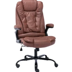 vidaXL Mobiliario De Oficina-Silla de oficina de piel de ante sintética marrón