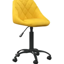 vidaXL Mobiliario De Oficina-Silla de oficina de terciopelo amarilla mostaza