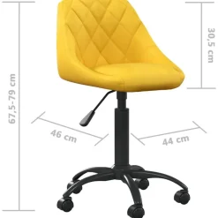 vidaXL Mobiliario De Oficina-Silla de oficina de terciopelo amarilla mostaza