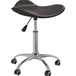 vidaXL Silla de oficina de cuero sintético marrón Marr&oacute;n Discount