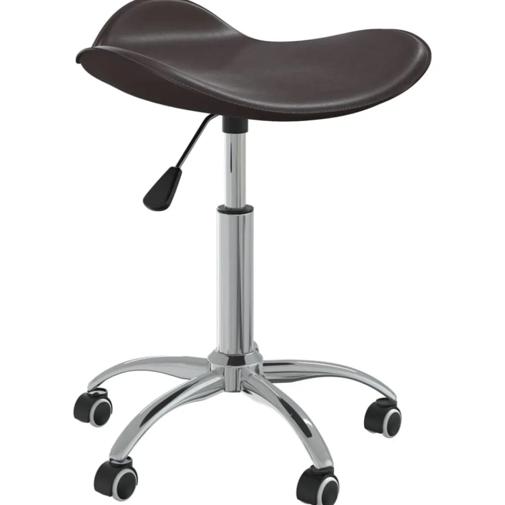 vidaXL Silla de oficina de cuero sintético marrón Marrón Discount