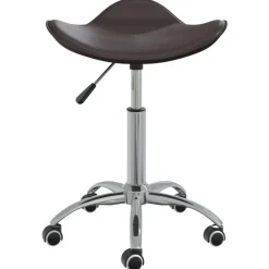 vidaXL Silla de oficina de cuero sintético marrón Marr&oacute;n Discount