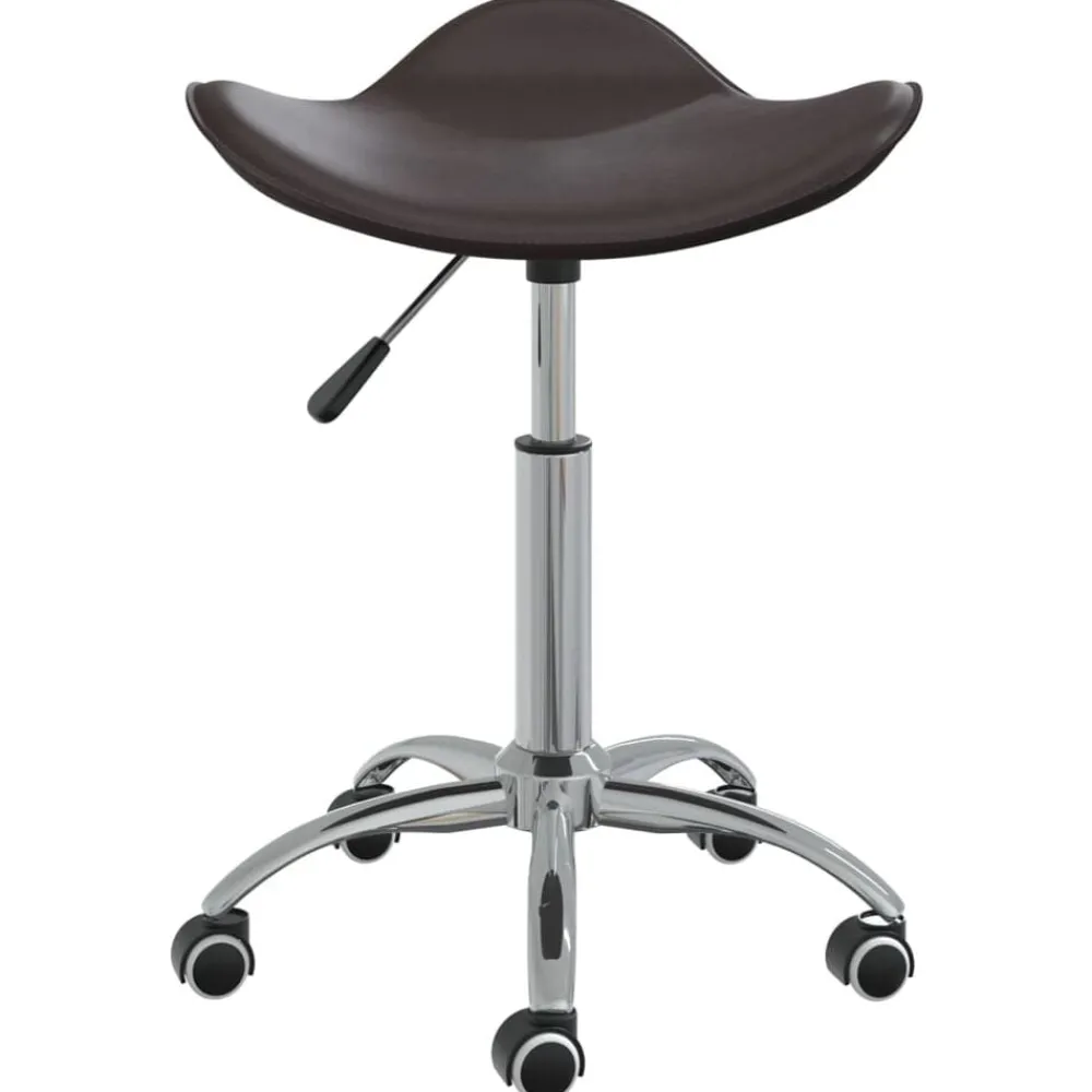 vidaXL Silla de oficina de cuero sintético marrón Marrón Discount