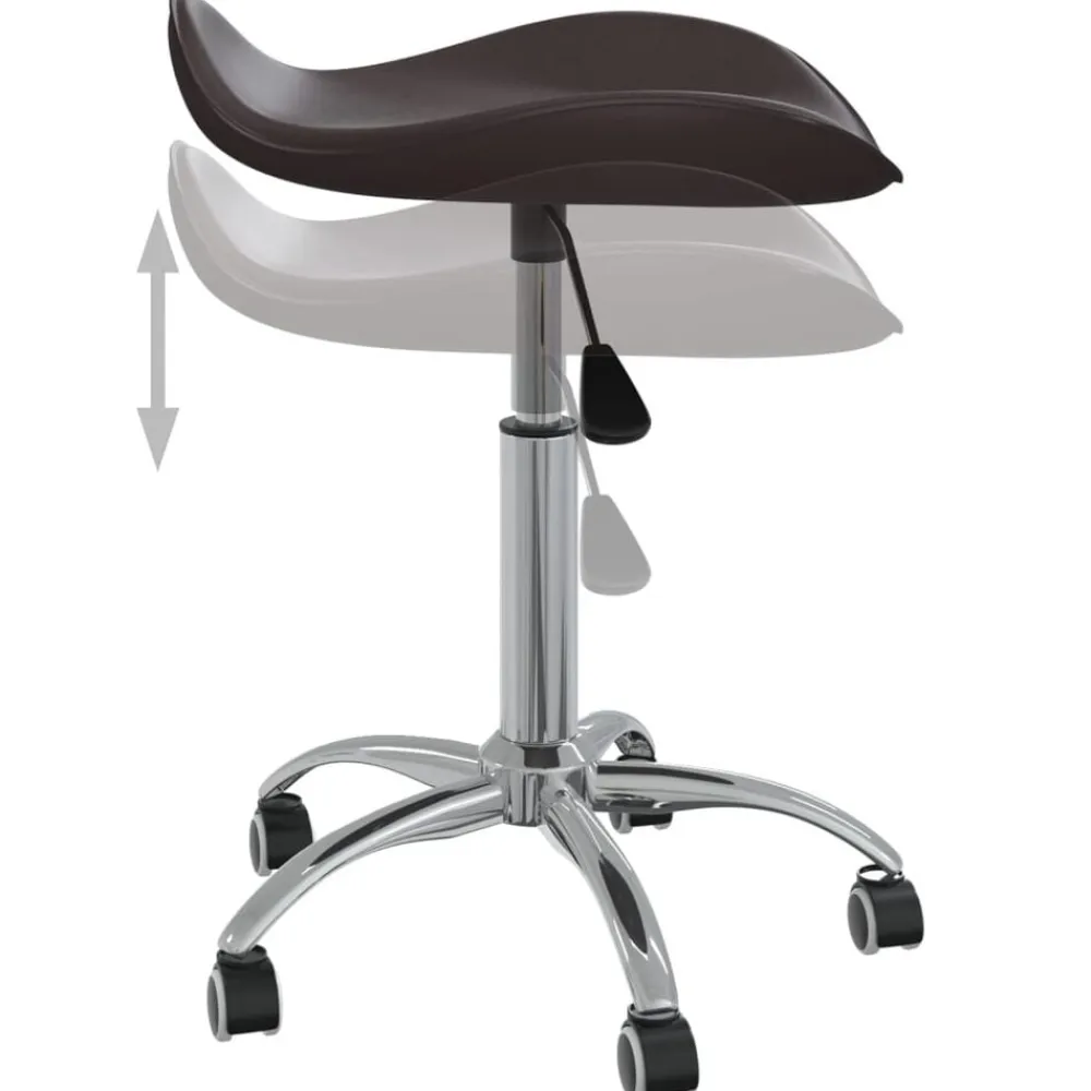 vidaXL Silla de oficina de cuero sintético marrón Marrón Discount