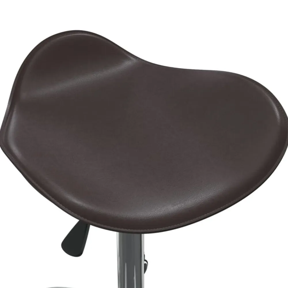vidaXL Silla de oficina de cuero sintético marrón Marrón Discount