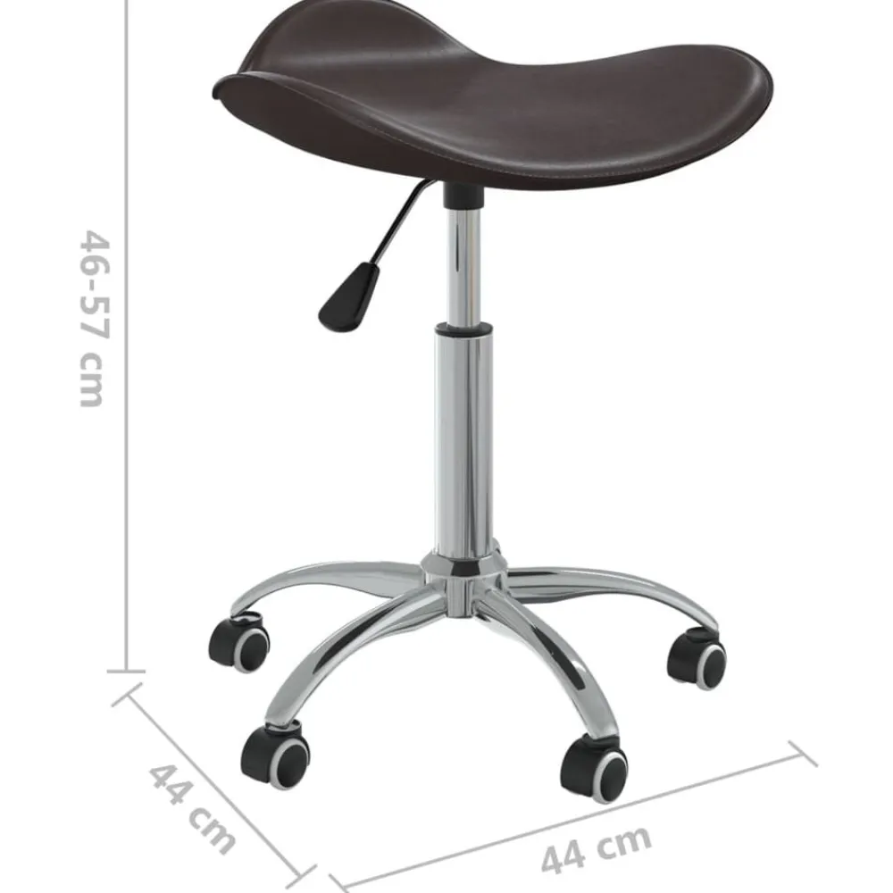 vidaXL Silla de oficina de cuero sintético marrón Marrón Discount