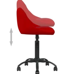 vidaXL Silla de oficina de terciopelo rojo tinto Rojo vino tinto Hot