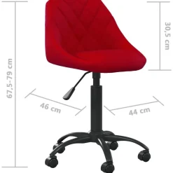 vidaXL Silla de oficina de terciopelo rojo tinto Rojo vino tinto Hot