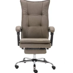 vidaXL Silla de oficina de masaje de tela gris Taupé Clearance