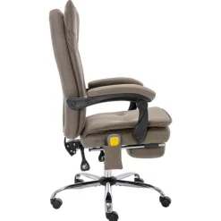 vidaXL Silla de oficina de masaje de tela gris Taupé Clearance