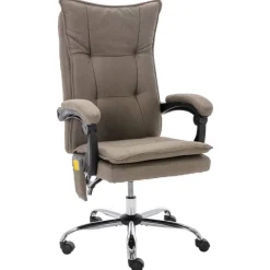 vidaXL Mobiliario De Oficina-Silla de oficina de masaje de tela gris