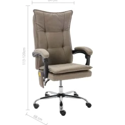 vidaXL Mobiliario De Oficina-Silla de oficina de masaje de tela gris