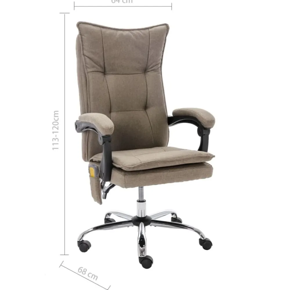 vidaXL Mobiliario De Oficina-Silla de oficina de masaje de tela gris
