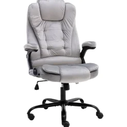 vidaXL Silla de oficina de terciopelo Gris claro Outlet