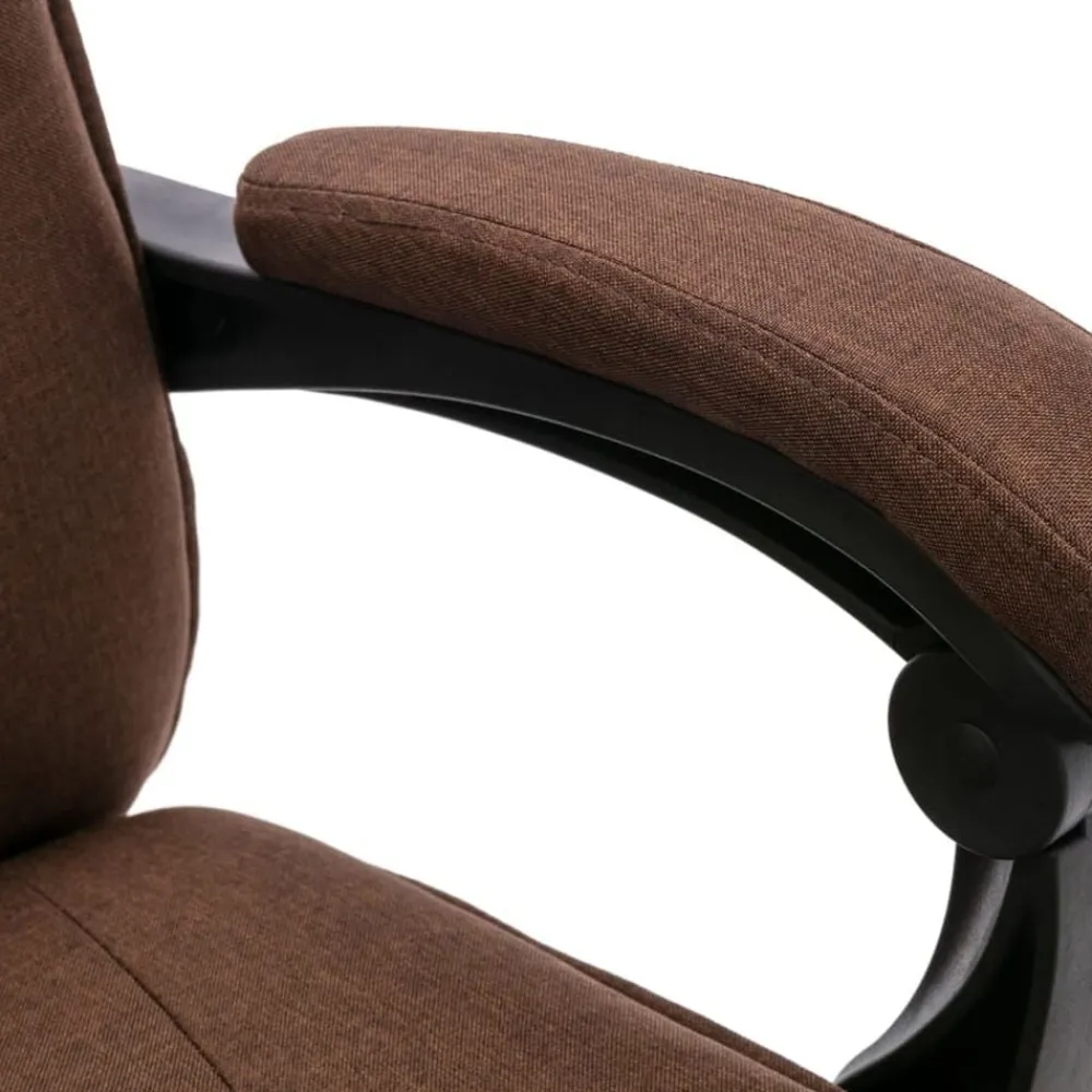 vidaXL Silla de oficina de masaje de tela marrón Marrón Online