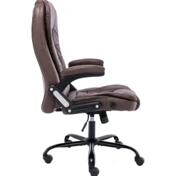vidaXL Silla de oficina de piel de ante sintética marrón oscuro Marrón oscuro Clearance