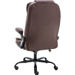 vidaXL Silla de oficina de piel de ante sintética marrón oscuro Marrón oscuro Clearance