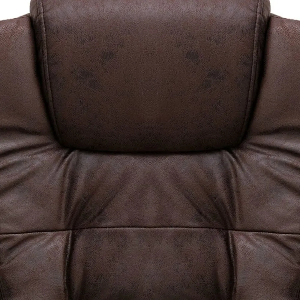 vidaXL Silla de oficina de piel de ante sintética marrón oscuro Marrón oscuro Clearance