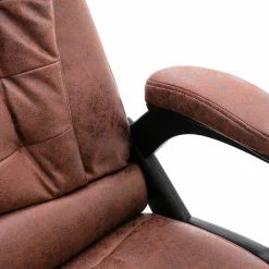 vidaXL Mobiliario De Oficina-Silla de oficina de masaje piel de ante sintética marrón claro
