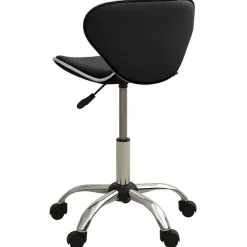 vidaXL Silla de oficina de cuero sintético negra Negro Outlet