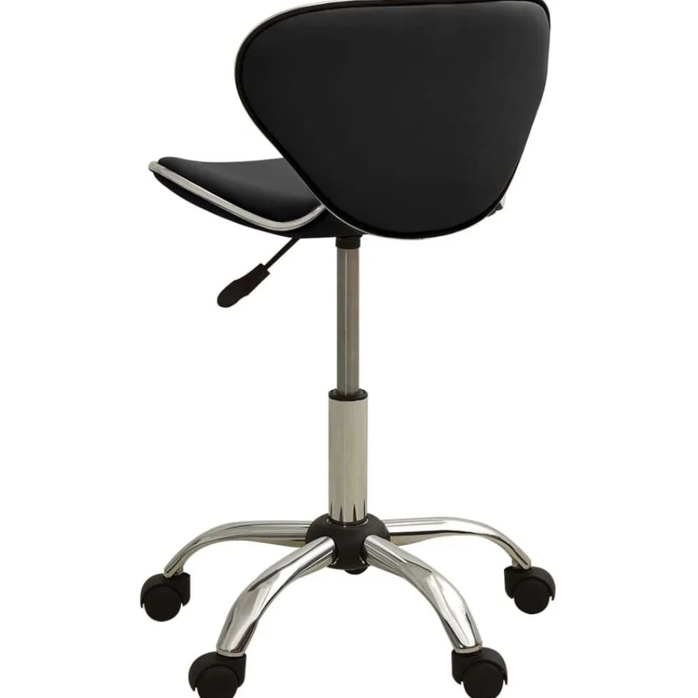vidaXL Silla de oficina de cuero sintético negra Negro Outlet