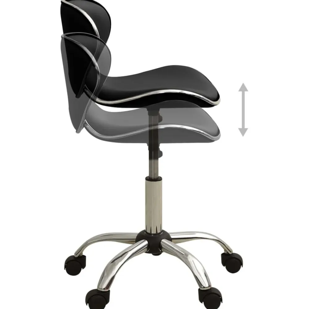 vidaXL Silla de oficina de cuero sintético negra Negro Outlet