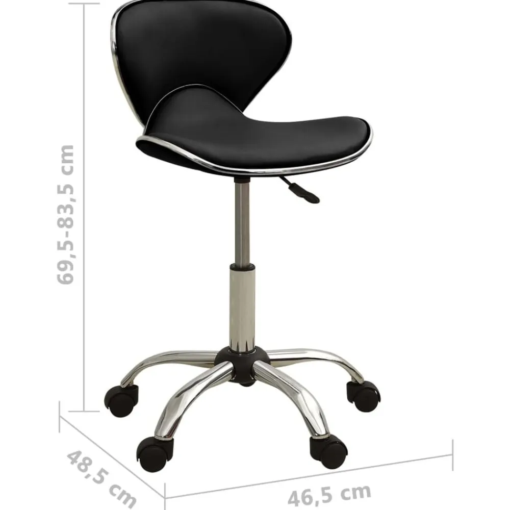 vidaXL Silla de oficina de cuero sintético negra Negro Outlet