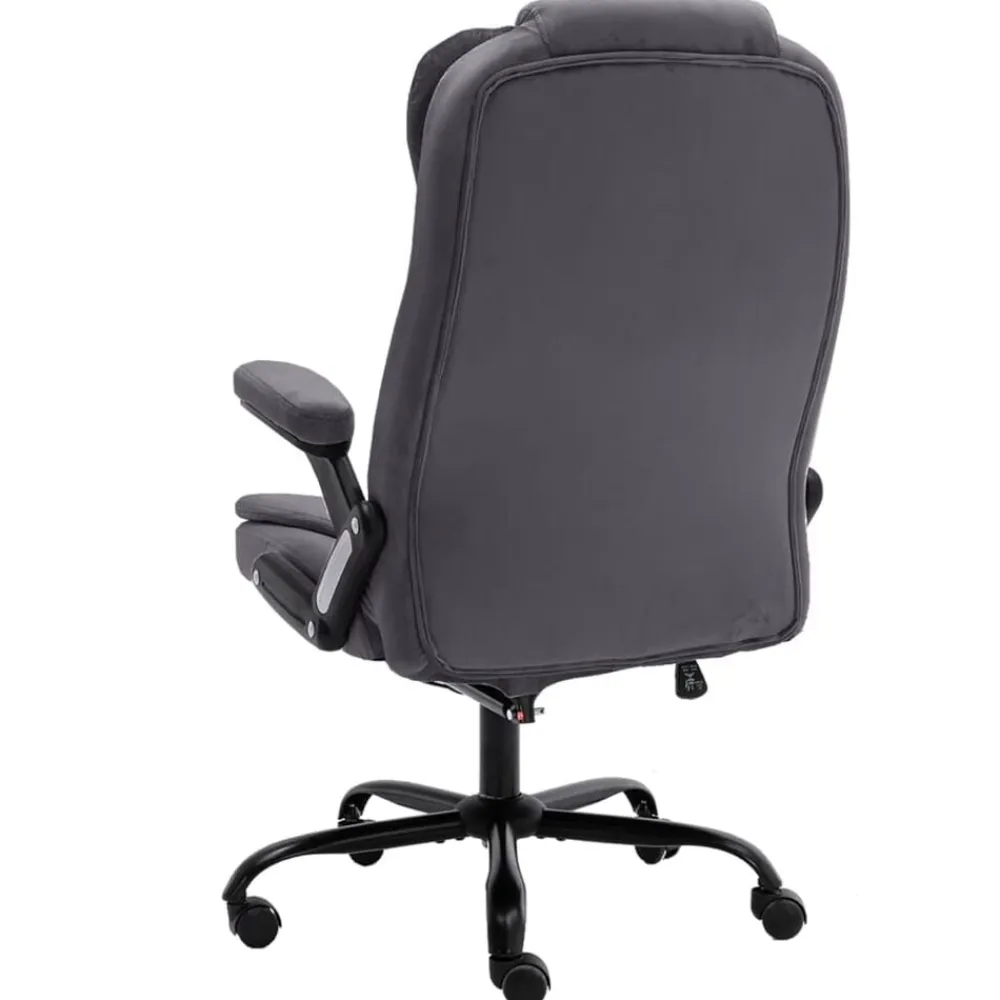 vidaXL Silla de oficina de masaje terciopelo Gris oscuro Best