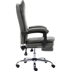 vidaXL Silla de oficina de cuero sintético gris Antracita Outlet