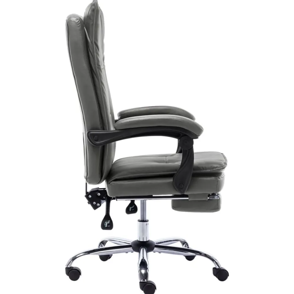 vidaXL Silla de oficina de cuero sintético gris Antracita Outlet