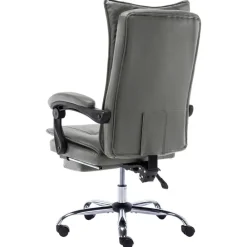 vidaXL Silla de oficina de cuero sintético gris Antracita Outlet