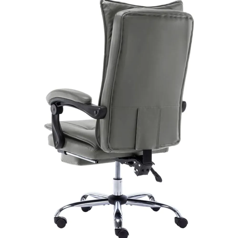 vidaXL Silla de oficina de cuero sintético gris Antracita Outlet