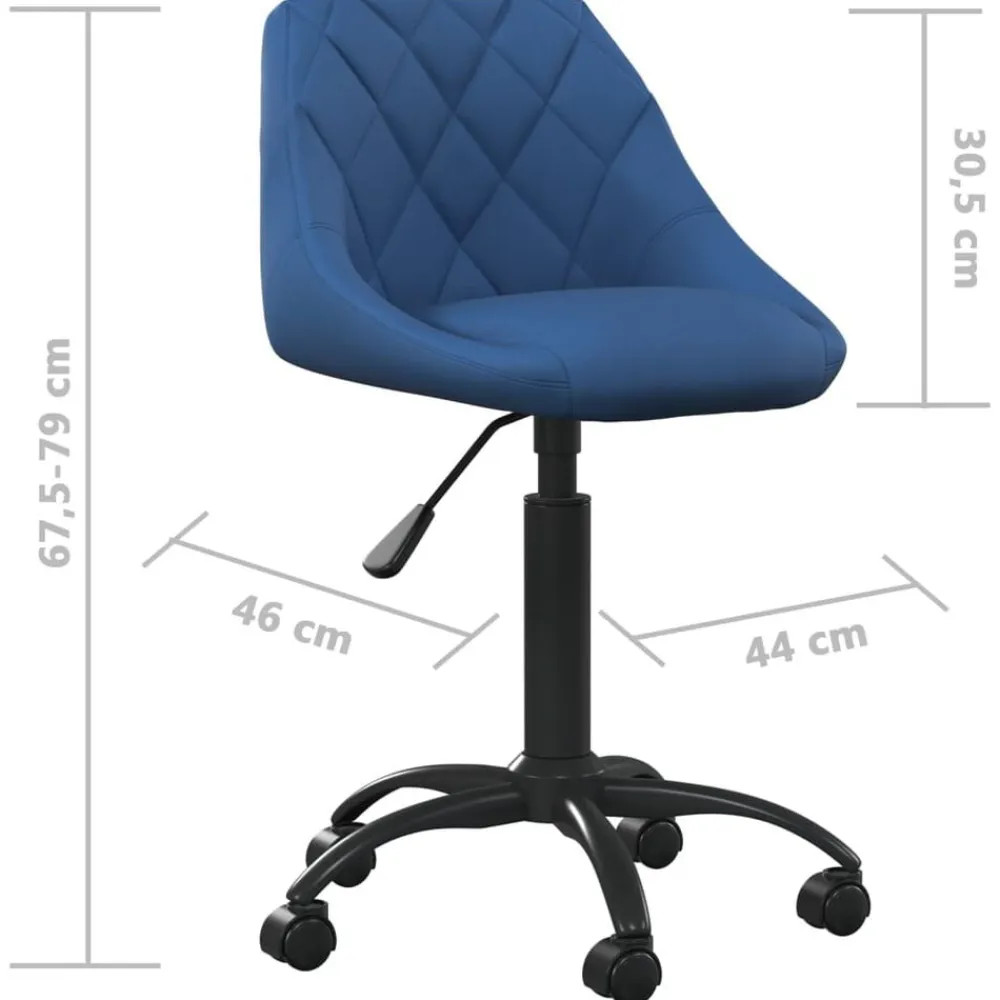 vidaXL Silla de oficina de terciopelo Azul Outlet