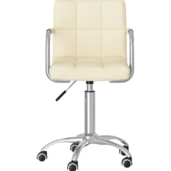 vidaXL Silla de oficina giratoria de tela color Crema Outlet
