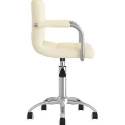 vidaXL Silla de oficina giratoria de tela color Crema Outlet