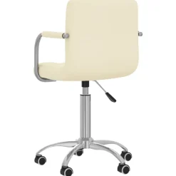 vidaXL Silla de oficina giratoria de tela color Crema Outlet