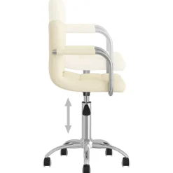 vidaXL Silla de oficina giratoria de tela color Crema Outlet