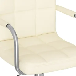 vidaXL Silla de oficina giratoria de tela color Crema Outlet