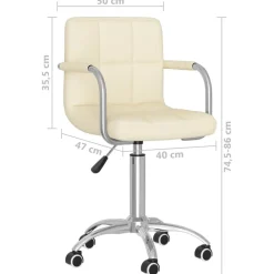 vidaXL Silla de oficina giratoria de tela color Crema Outlet