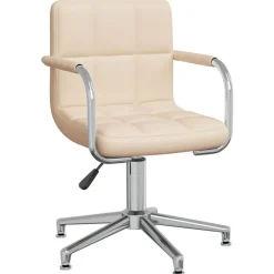 vidaXL Silla de oficina giratoria de tela color Crema Online