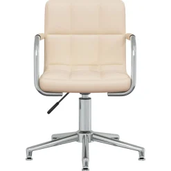 vidaXL Silla de oficina giratoria de tela color Crema Online