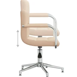 vidaXL Silla de oficina giratoria de tela color Crema Online