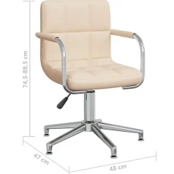 vidaXL Silla de oficina giratoria de tela color Crema Online