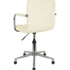 vidaXL Silla de oficina giratoria de tela color Crema New