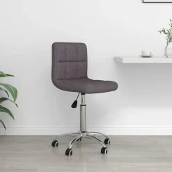 vidaXL Silla de oficina giratoria tela gris taupe Taupé