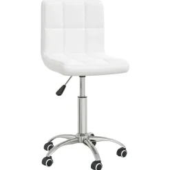 vidaXL Silla de oficina giratoria de cuero sintético Blanco Sale